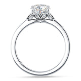 18K Gold IGI Certified Round 1 Carat Lab Grown Diamond Leaf Floral Ring
