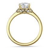18K Gold IGI Certified Round 2 Carat Lab Grown Diamond Leaf Floral Ring