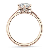 18K Gold IGI Certified Round 3 Carat Lab Grown Diamond Cathedral Solitaire Ring