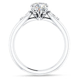 IGI Certified Round 2 Carat Lab Grown Diamond Hidden Halo Art Deco Trio Ring
