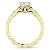 IGI Certified Round 3 Carat Lab Grown Diamond Hidden Halo Art Deco Trio Ring