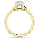 10K Gold IGI Certified Round 2 Carat Lab Grown Diamond Split Shank Hidden Halo Baguette Ring