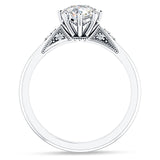 18K Gold IGI Certified Round 1 Carat Lab Grown Diamond Art Deco Marquise Style Ring