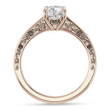 14K Gold IGI Certified Round 2 Carat Lab Grown Diamond Flower Leaf Solitaire Ring