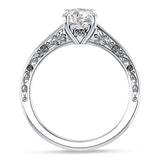 10K Gold IGI Certified Round 2 Carat Lab Grown Diamond Flower Leaf Solitaire Ring