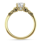 18K Gold IGI Certified Round 3 Carat Lab Grown Diamond Art Deco Filigree Ring