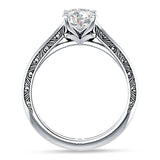 10K Gold IGI Certified Round 3 Carat Lab Grown Diamond Art Deco Filigree Solitaire Ring