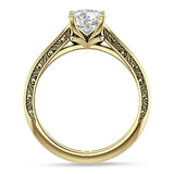 10K Gold IGI Certified Round 2 Carat Lab Grown Diamond Art Deco Filigree Solitaire Ring