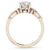 10K Gold IGI Certified Round 1 Carat Lab Grown Diamond Art Deco Cluster Twisted Ring