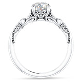 10K Gold IGI Certified Round 1 Carat Lab Grown Diamond Art Deco Split Shank Beaded Ring