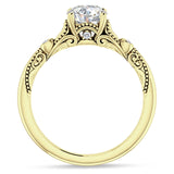 IGI Certified Round 2 Carat Lab Grown Diamond Art Deco Split Shank Beaded Ring