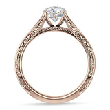 18K Gold IGI Certified Round 1 Carat Lab Grown Diamond Art Deco Split Shank Solitaire Ring