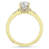 10K Gold IGI Certified Round 1 Carat Lab Grown Diamond Art Deco Cluster Hidden Diamond Ring