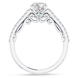 14K Gold IGI Certified Round 1 Carat Lab Grown Diamond Art Deco Cluster Filigree Ring