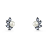 Pearl Leaf Stud Earrings
