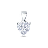Cubic Zirconia Heart Pendant 925 Sterling Silver