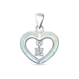  Heart Charm CZ Pendant 