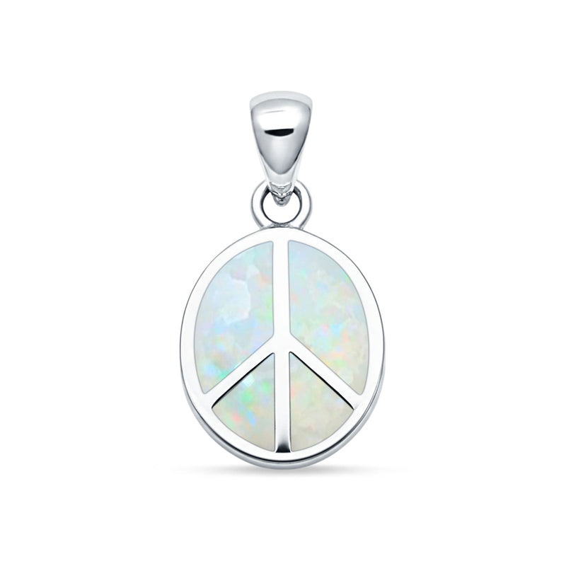  Oval Peace Sign Pendant 
