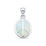 Oval Peace Sign Pendant 