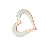 Lab Created White Opal Heart Pendant 925 Sterling Silver