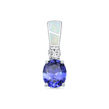 Oval Tanzanite CZ Pendant