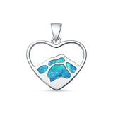 Mountain Heart Pendant Necklace