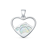 Mountain Heart Pendant Necklace
