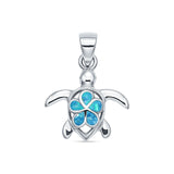 Sea Turtle & Plumeria Pendant Necklace