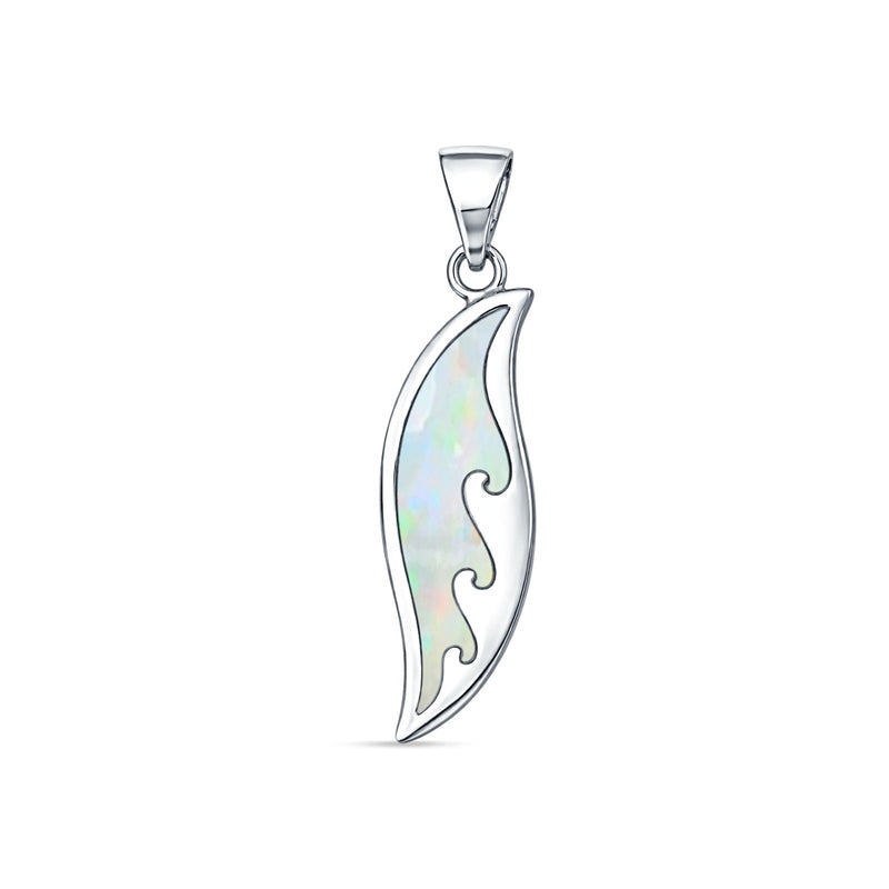 Surfboard Wave Pendant Necklace
