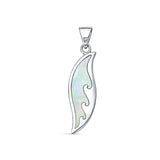 Surfboard Wave Pendant Necklace