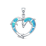 Dolphin Heart Pendant Necklace