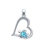  Heart & Sea Turtle Pendant Necklace
