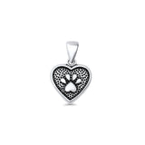  Pawprint & Heart Pendant Necklace