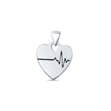  Heart & EKG Pendant Necklace