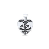 Skull Lovers Pendant Oxidized 925 Sterling Silver