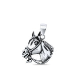 Horse Pendant Oxidized 925 Sterling Silver