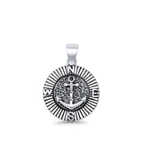  Anchor & Compass Pendant Necklace