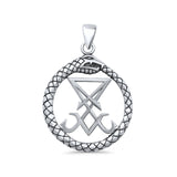 Lucifer Sigil Pendant Oxidized 925 Sterling Silver