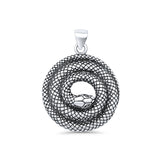 Snake Pendant Oxidized 925 Sterling Silver
