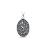  Snake & Moon Pendant Necklace