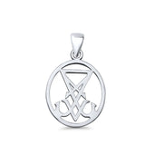 Lucifer Sigil Pendant Oxidized 925 Sterling Silver