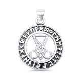 Lucifer Sigil Pendant Oxidized 925 Sterling Silver