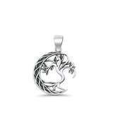  Celtic Moon & Tree Pendant Necklace