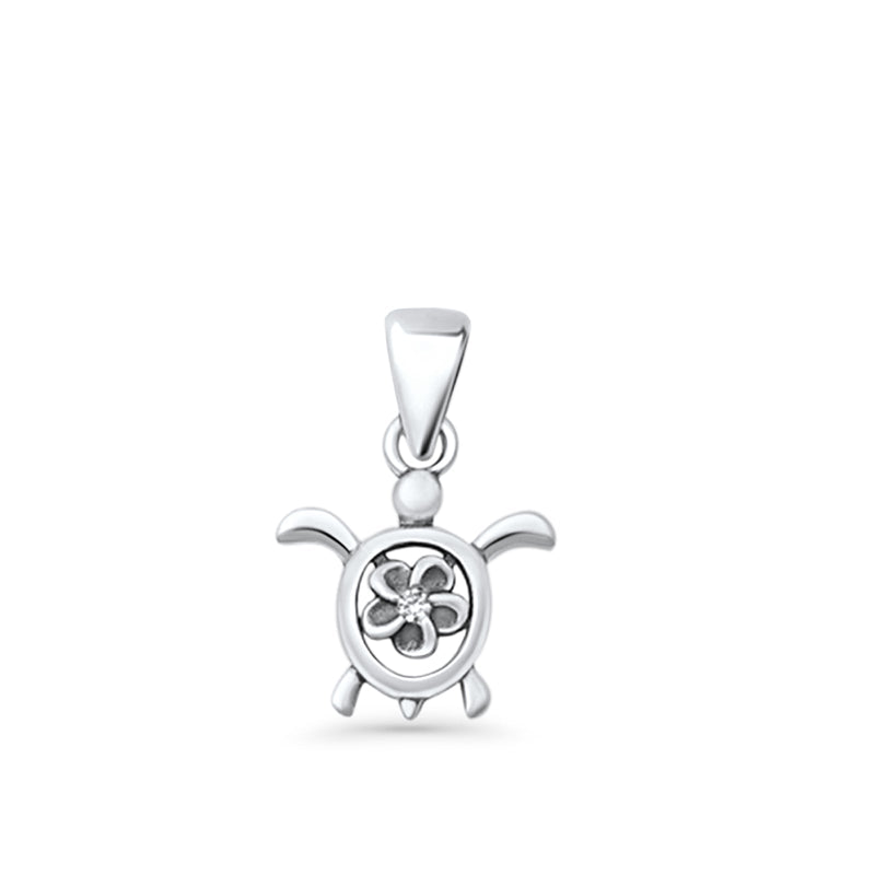  Turtle & Flower Pendant Necklace