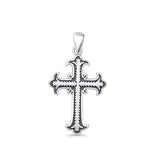 Cross Pendant Oxidized 925 Sterling Silver