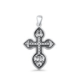 Cross Pendant Oxidized 925 Sterling Silver