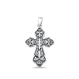 Cross Pendant Oxidized 925 Sterling Silver