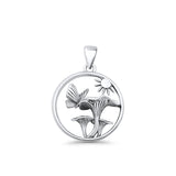 Sun Butterfly Mushroom Pendant Necklace
