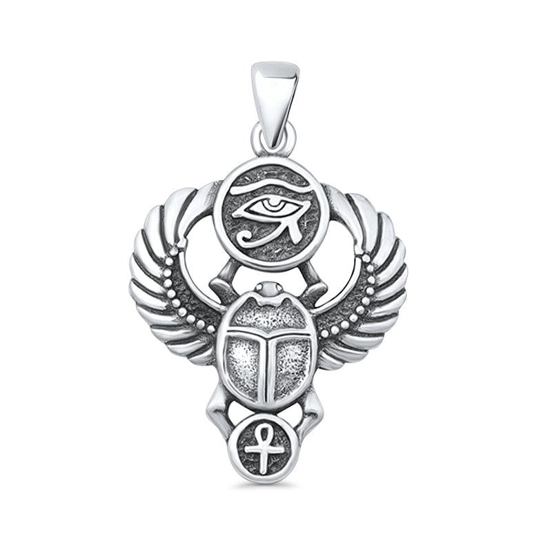 Scarab & Eye of Horus Pendant Necklace