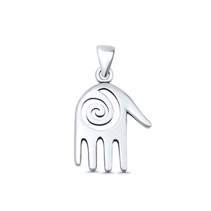 Hand & Spiral Pendant Necklace